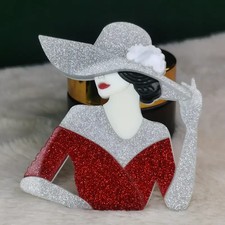 Stunningly Chic Fashionista Resin Brooch - Gift Boxed