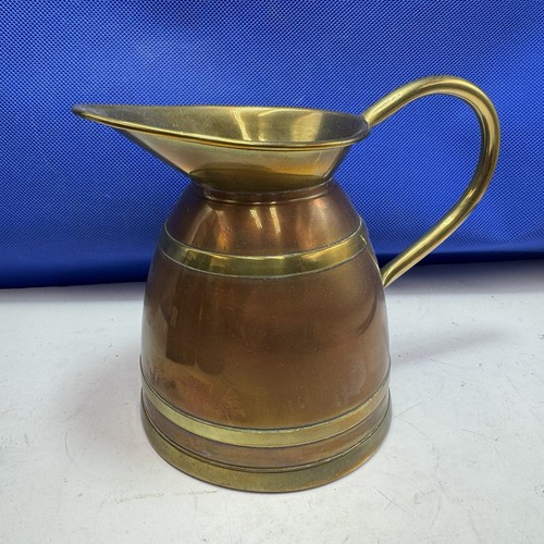 Jug copper with brass - copper,