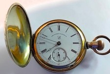 ?? GOLD PLATED HAMPDEN JOHN C. DUEBER, 18s, 11Js? FULL HUNTER P/WATCH,FWO⭐?