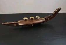 Wood Gondola Boat Candle