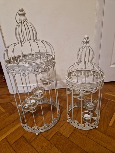 Two decorative white birdcage - two,