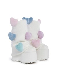 Sugar Thrillz Dolls Kill White Heart Platform Boots