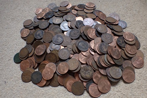 Old pennies monarchs - pennies,