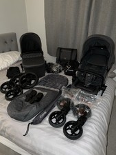 iCandy Core Dark Grey Bundle Set (No Chassis) Pram Stroller Peach Lime Orange 