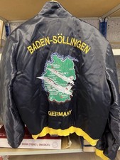 Canadian Airforce 421 SQN Rcaf Black Satin Bomber / Flight Jacket Rare Size L