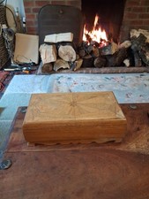 Vintage Inlaid Oak Box, Please