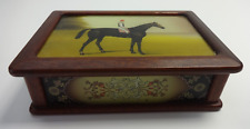 Jewellery Box Vintage Handmade Reverse Glass Horse Portrait Design With Mirror