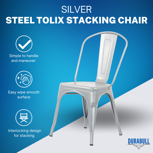 Tolix steel stacking chairs - stacking,