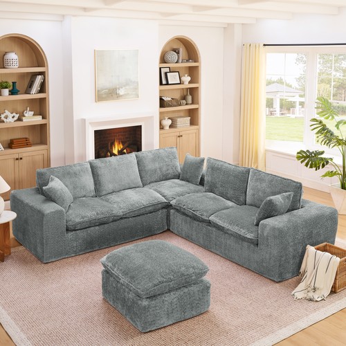 107 modern boucle - boucle, l-shaped