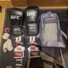 RDX MMA UFC Grappling Gloves White Red Training, Boxing Gloves 16oz 