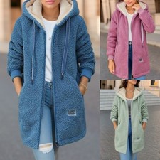 ✨Ladies Warm Hoodie Tops Lamb Fleece Coat Womens Casual Slim Zip Up Wool Jackets