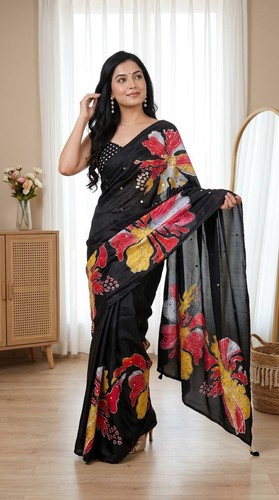 New georgette silk saree - silk,