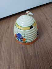 Clarice Cliff Bizarre ‘Crocus’ pattern Vintage Hand Painted (WITH LID DAMAGED)