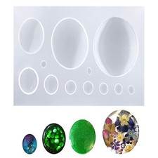 Oval Cabochon UV Resin Silicone Mould Jewellery Pendant Charm Necklace Casting