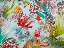 Aqua Sea World Coral Fabric