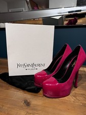 GORGEOUS YSL YVES SAINT LAURENT TRIBUTE 2 CTP Suede HIGH HEEL Shoes FUSHIA UK 5