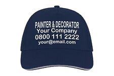 Painter Decorator Custom Work Baseball Cap Bespoke Company Phone Email Job Work