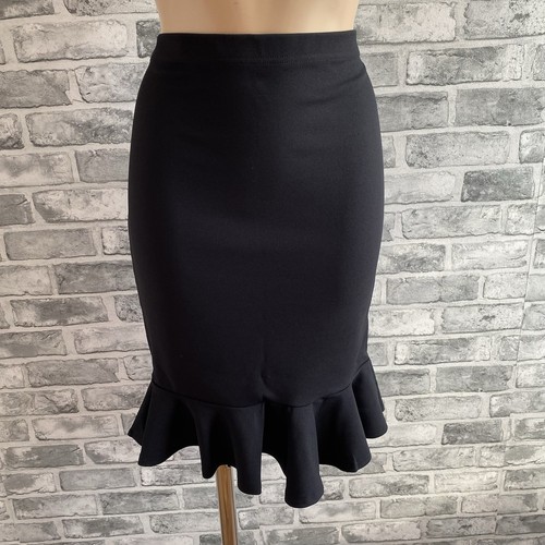 Black fishtail frill hem - fishtail,