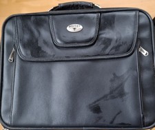 ANTLER Black Leather Laptop Case Large section for laptop, section for documents