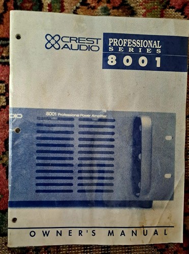 Crest 8001 owners manual - owners, manual.