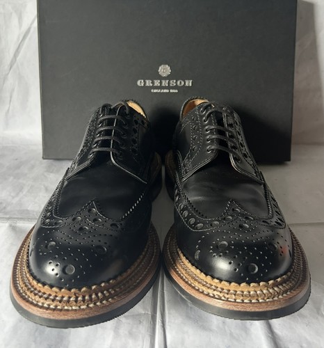 Grenson black leather triple - grenson,