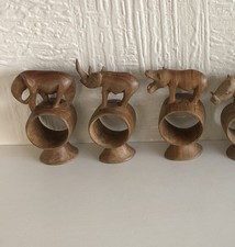 Wooden Napkin Rings African Animals