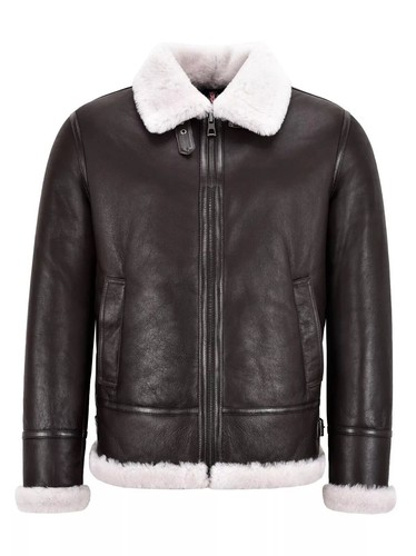 Men sheepskin bomber - sheepskin,
