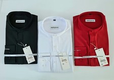MENS GRANDAD COLLARLESS LONG SL FORMAL CASUAL DRESS PARTY SHIRT FROM £10.99 (501