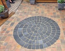 Circle Kit: Tumbled Block Paving Circle in Charcoal Colour - Various Sizes