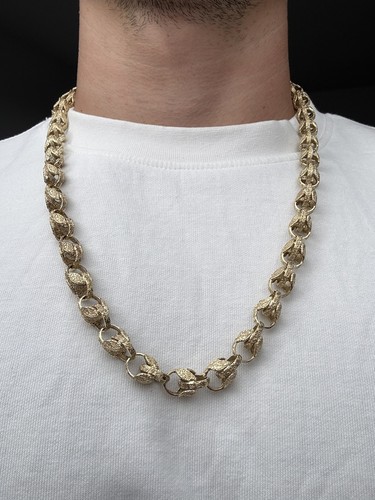 9ct gold tulip chain - gold,