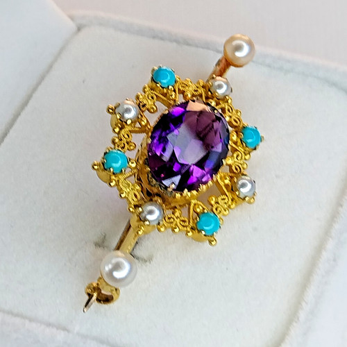 Victorian 15ct gold brooch - 15ct,