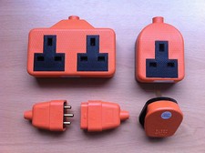 Heavy Duty High Impact Rubber 13a Plug Extension Socket Orange Great Value 