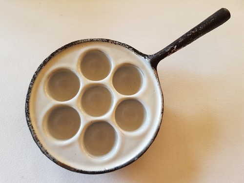 Antique small enamelled - , cast