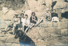 1934 Calvert & Weir Families at Cruden Bay Scotland 3x2" Orig Photo Yarrow