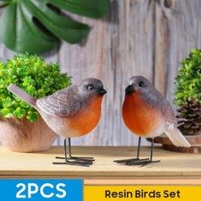 2pc Robin Garden Ornaments Red