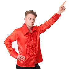MENS RED 1970'S DISCO RUFFLE