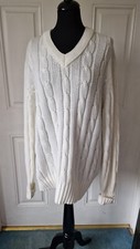 Vintage Judron Cricket Jumper. White Cable Knit. Vintage. Size XL