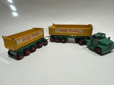 vintage old matchbox kingsize k-16 dodge tractor , fruehauf tipper Truck