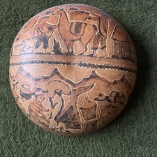 Vintage Carved Gourd Wall Hanging, Unusual