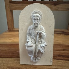 Rare Antique Vintage Plaster Sculpture depicting religious figure
