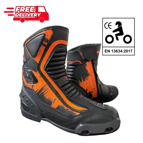 Orange black leather - orange/black,