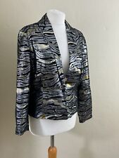 TWENTY8TWELVE silver/gold animal print stripe lurex metallic jacket size UK14