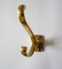 Brass Hat and Coat Hook with Square Back Plate