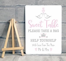 A5 Metal Candy Buffet Sweet Table Jar Table Sign Wedding Civil Partnership Party