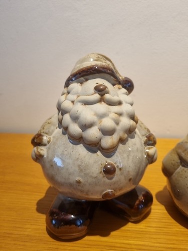 Vintage rustic ceramic santa - rustic,
