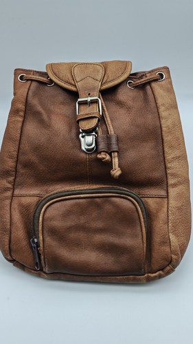 Genuine leather backpack brown - leather,