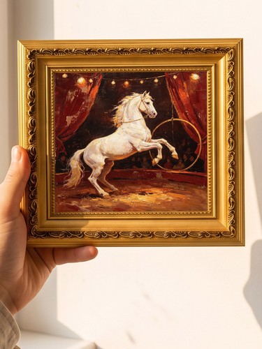 Rearing white circus - white, horse