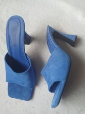 Boohoo Blue Faux Suede Mules 6
