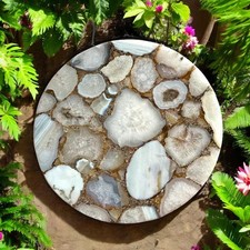 12" Elegant White Agate Coffee