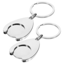 2PCS Metal Key Ring Shopping Trolley Token Keyring Coin Keychain  Supermarket